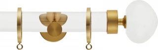 Hallis Hudson Ice 35mm Satin Brass Dewdrop Acrylic Fixed Length Curtain Pole