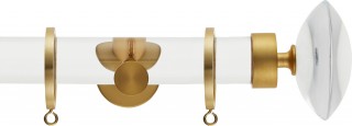 Hallis Hudson Ice 35mm Satin Brass Mineral Acrylic Fixed Length Curtain Pole