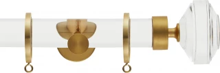 Hallis Hudson Ice 35mm Satin Brass Reflection Acrylic Fixed Length Curtain Pole