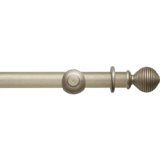 Rolls Modern Country 45mm Satin Silver Wood Curtain Pole