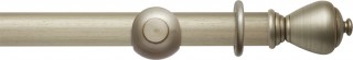 Rolls Modern Country 45mm Satin Silver Wood Curtain Pole