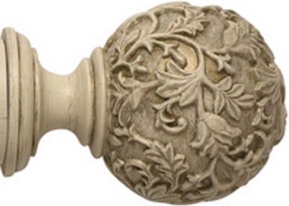 Rolls Modern Country 55mm Brushed Cream Floral Ball Finial