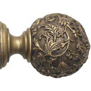 Rolls Modern Country 55mm Gold Black Floral Ball Finial
