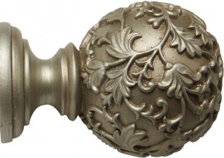 Rolls Modern Country 55mm Satin Silver Floral Ball Finial