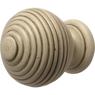 Rolls Modern Country 55mm Brushed Cream Ribbed Ball Finial
