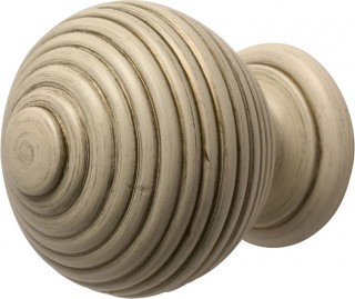 Rolls Modern Country 55mm Brushed Cream Ribbed Ball Finial