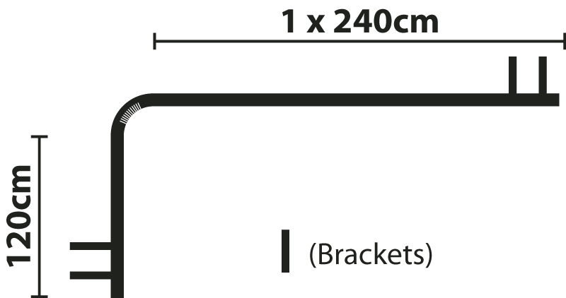3.6m L-Shaped Bay Pole Diagram