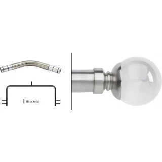 Neo 3 Sided Bay Eyelet Curtain Pole Kit 35mm Stainless Steel
