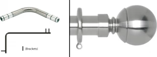Neo L Shaped Bay Curtain Pole Kit 28mm Stainless Steel