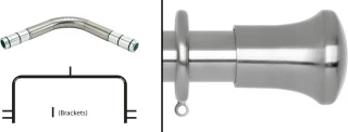 Neo 3 Sided Bay Curtain Pole Kit 28mm Stainless Steel