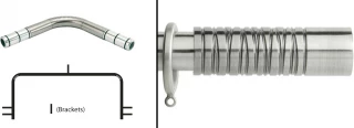 Neo 3 Sided Bay Curtain Pole Kit 28mm Stainless Steel