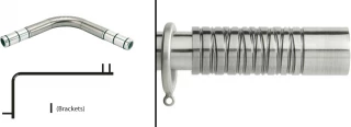 Neo L Shaped Bay Curtain Pole Kit 28mm Stainless Steel