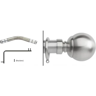 Neo L Shaped Bay Curtain Pole Kit 35mm Stainless Steel
