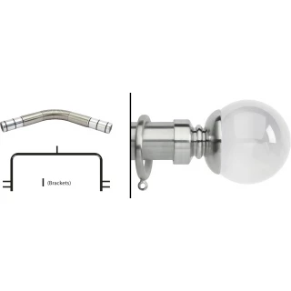 Neo 3 Sided Bay Curtain Pole Kit 35mm Stainless Steel