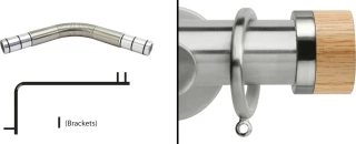 Neo L Shaped Bay Curtain Pole Kit 35mm Stainless Steel