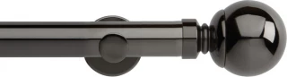 Rolls Neo 28mm Ball Black Nickel Cylinder Bracket Metal Eyelet Curtain Pole