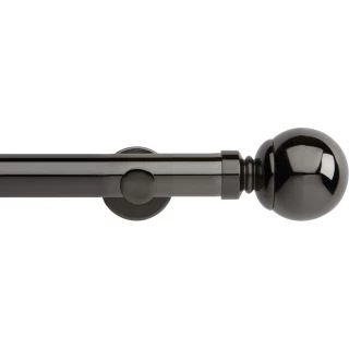 Rolls Neo 28mm Ball Black Nickel Cylinder Bracket Metal Eyelet Curtain Pole