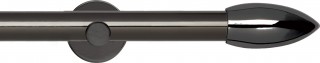 Rolls Neo 28mm Bullet Black Nickel Cylinder Bracket Metal Eyelet Curtain Pole