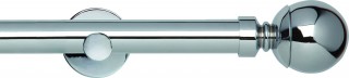 Rolls Neo 28mm Ball Chrome Cylinder Bracket Metal Eyelet Curtain Pole