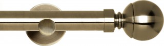 Rolls Neo 28mm Ball Spun Brass Cylinder Bracket Metal Eyelet Curtain Pole