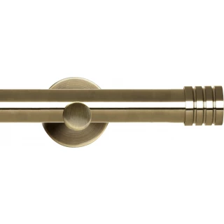Rolls Neo 28mm Stud Spun Brass Cylinder Bracket Metal Eyelet Curtain Pole