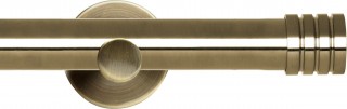 Rolls Neo 28mm Stud Spun Brass Cylinder Bracket Metal Eyelet Curtain Pole