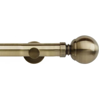 Rolls Neo 35mm Ball Spun Brass Cylinder Bracket Metal Eyelet Curtain Pole