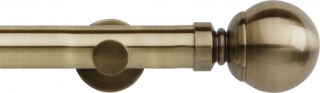 Rolls Neo 35mm Ball Spun Brass Cylinder Bracket Metal Eyelet Curtain Pole