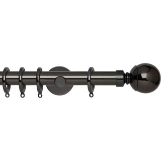 Rolls Neo 28mm Ball Black Nickel Cylinder Bracket Metal Curtain Pole