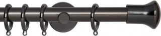 Rolls Neo 28mm Trumpet Black Nickel Cylinder Bracket Metal Curtain Pole