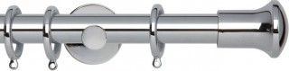 Rolls Neo 28mm Trumpet Chrome Cylinder Bracket Metal Curtain Pole