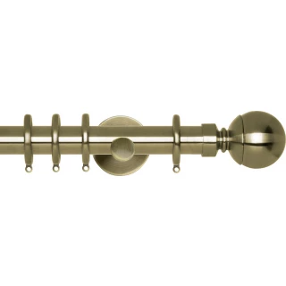 Rolls Neo 28mm Ball Spun Brass Cylinder Bracket Metal Curtain Pole