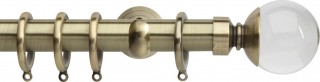Rolls Neo Premium 28mm Clear Ball Spun Brass Cup Bracket Metal Curtain Pole