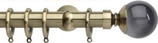 Rolls Neo Premium 28mm Smoke Grey Ball Spun Brass Cup Bracket Metal Curtain Pole