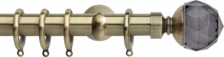 Rolls Neo Premium 28mm Smoke Grey Faceted Ball Spun Brass Cup Bracket Metal Curtain Pole