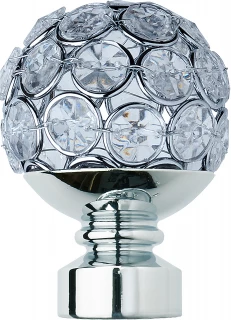 Rolls Neo Style 28mm Clear Jewelled Chrome Ball Finials (Pair)