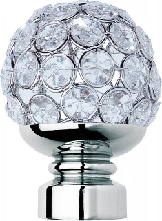Rolls Neo Style 35mm Clear Jewelled Chrome Ball Finials (Pair)