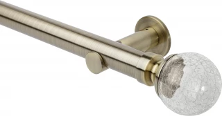 Rolls Neo Style 35mm Crackled Glass Ball Spun Brass Cylinder Bracket Metal Eyelet Curtain Pole