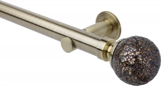 Rolls Neo Style 35mm Crackled Mosaic Ball Spun Brass Cylinder Bracket Metal Eyelet Curtain Pole