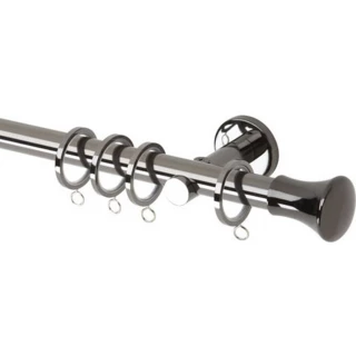 Rolls Neo 19mm Trumpet Black Nickel Cylinder Bracket Metal Curtain Pole