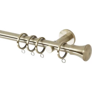 Rolls Neo 19mm Trumpet Spun Brass Cylinder Bracket Metal Curtain Pole