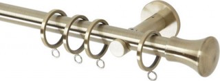 Rolls Neo 19mm Trumpet Spun Brass Cylinder Bracket Metal Curtain Pole