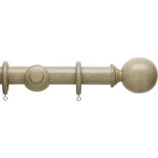 Hallis Origins 35mm Millstone Grey Ball Wood Curtain Pole