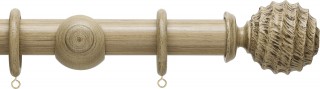 Hallis Origins 35mm Quarry Stone Fossil Ball Wood Curtain Pole