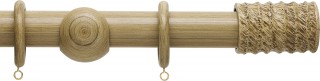 Hallis Origins 35mm Shale Fossil Barrel Wood Curtain Pole