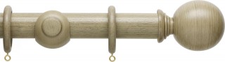 Hallis Origins 45mm Millstone Grey Ball Wood Curtain Pole