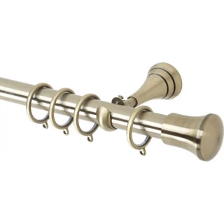 Rolls Neo 28mm Trumpet Spun Brass Cup Bracket Metal Curtain Pole