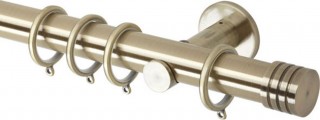 Rolls Neo 35mm Stud Spun Brass Cylinder Bracket Metal Curtain Pole