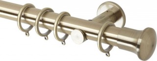Rolls Neo 35mm Trumpet Spun Brass Cylinder Bracket Metal Curtain Pole