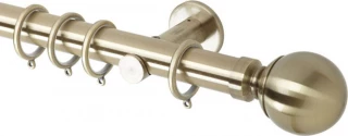 Rolls Neo 35mm Ball Spun Brass Cylinder Bracket Metal Curtain Pole